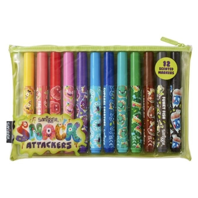 

SALE SMIGGLE - Snack attackers markers pack of 12 spidol scented anak