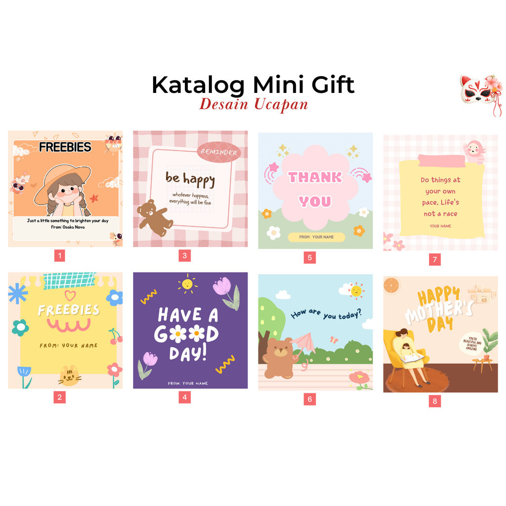 

[PRINT KERTAS HVS] (PART 1) Paket Mini Gift Hampers Kecil Mini Freebies Hadiah Kartu Ucapan Hadiah Birthday Murah