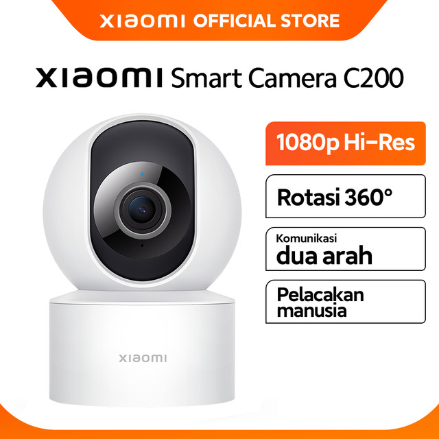 Foto Official Xiaomi Smart Camera C200 Resolusi Tinggi 1080p Rotasi 360° Night Vision Inframerah Pelacakan Manusia