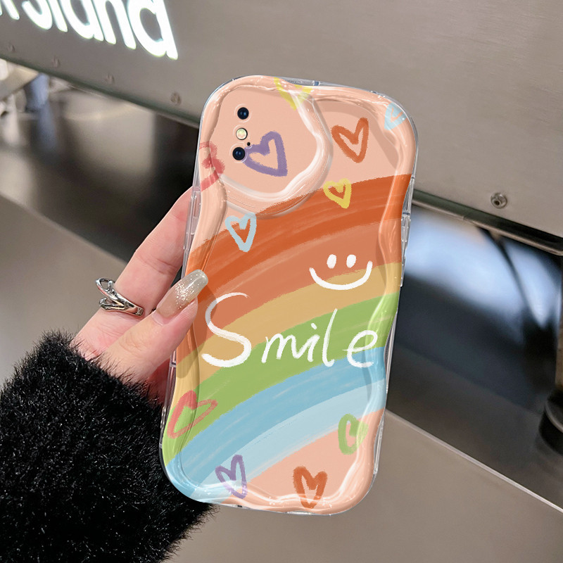 Casing Hp iPhone X Xs Max Xr Case Casing lembut Kesing sarung HP pola pelangi Softcase ponsel pelind