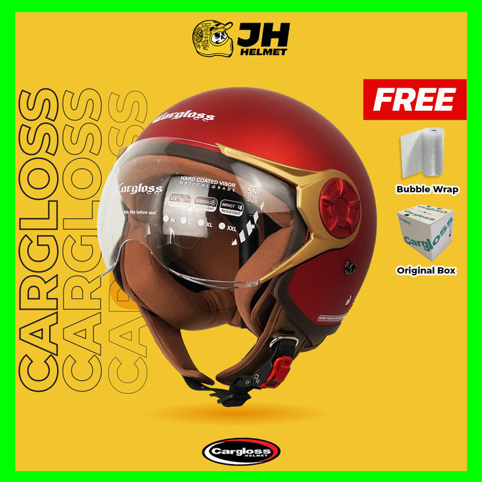 HELM CARGLOSS YRH HIJAB MAJESTIC RED ( RETRO / BOGO / VESPA )