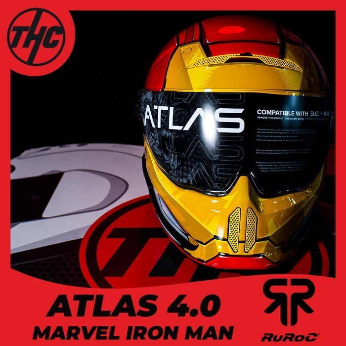 RUROC ATLAS 4.0 MARVEL IRON MAN FULL FACE HELMET ORIGINAL RUROC