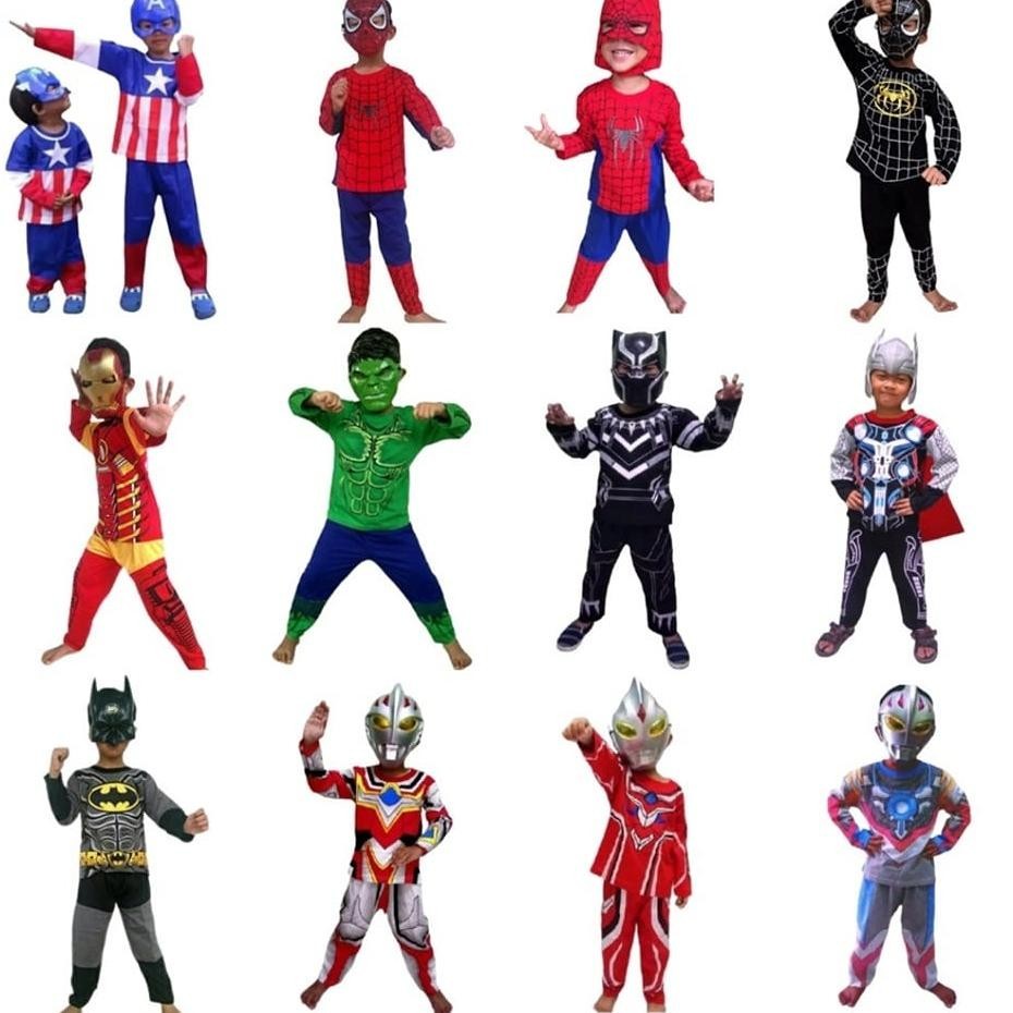 SDF Kostum Kapten Amerika - Baju Superhero captain america - BAJU TIDUR captain america - Baju Topen