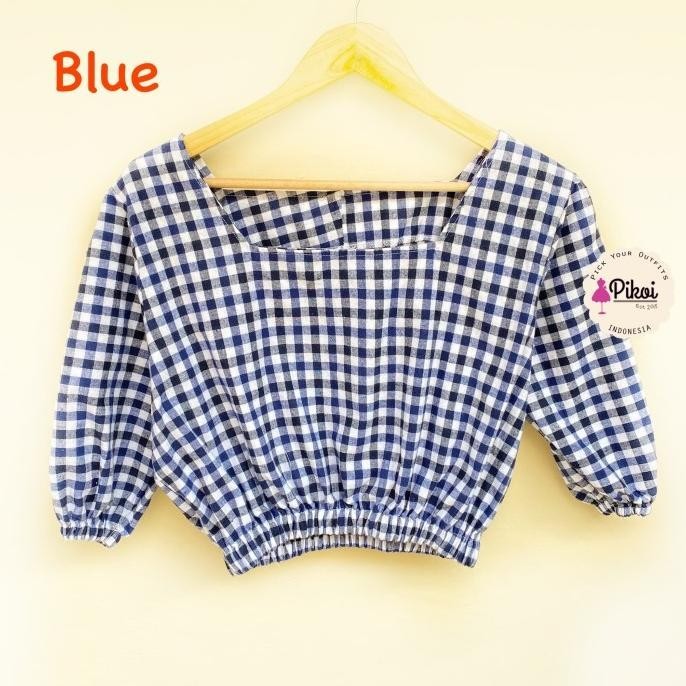 Terbaik Baju Kerut Dada / Blouse Karet / Korea Top Square Neck / Sabrina Kotak Terbaik