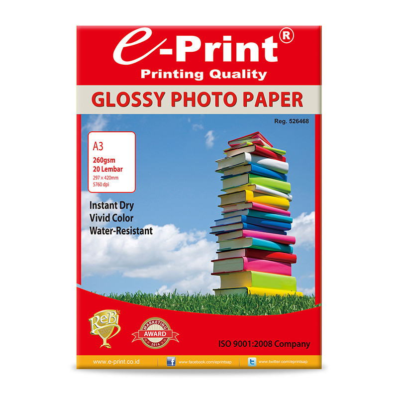 

E-Print Kertas Photo Glossy A3 260 GSM