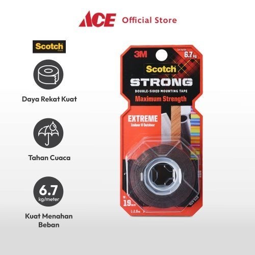 

Ace - Scotch 3M Mounting Tape Extreme 19 Mm X 1.5 Mtr
