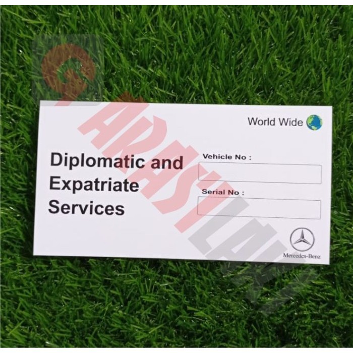 

Sticker Mercedes-Benz Diplomatic Barcode Tempel Dalam Kaca
