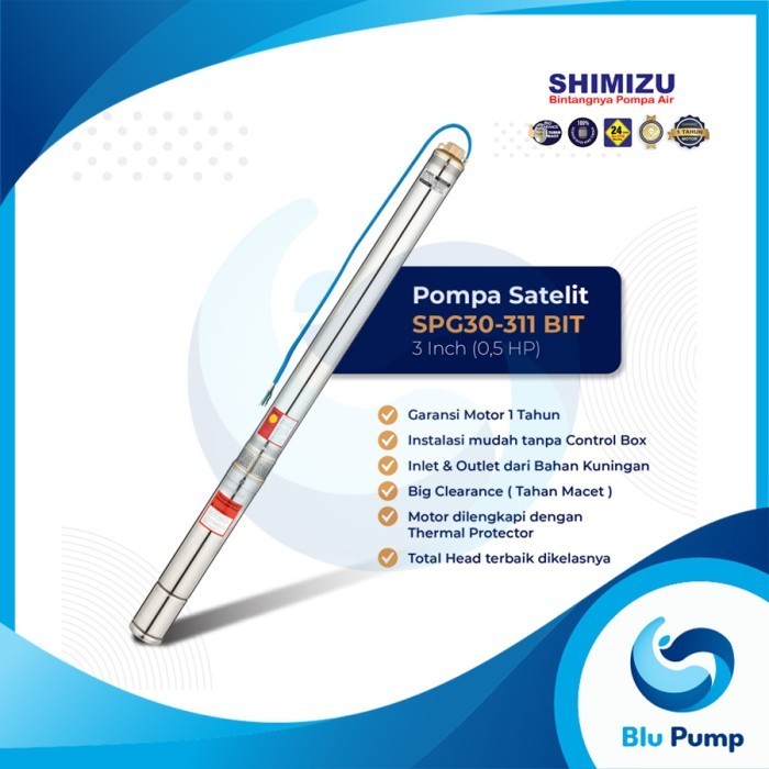 SUBMERSIBLE PUMP / POMPA SATELIT SHIMIZU SPG 30 - 311 BIT 3" 0,5 HP