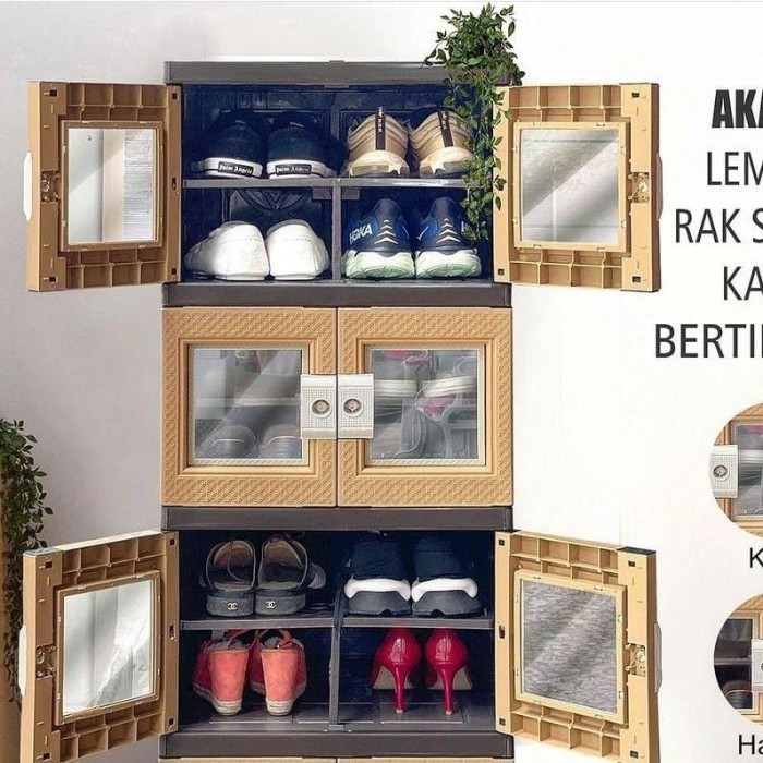 Lemari Sepatu Rak Sepatu Plastik Susun 3