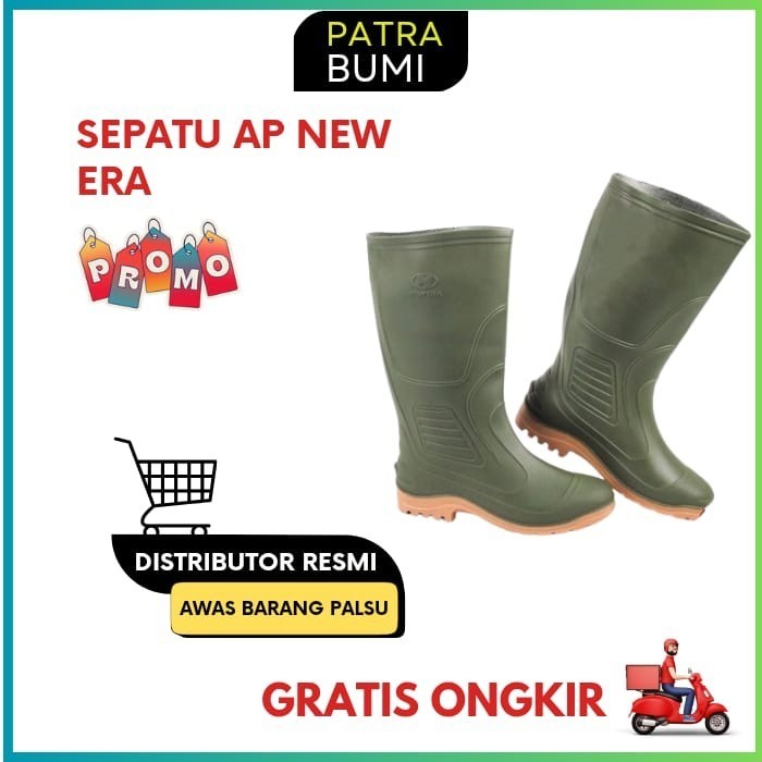 Sepatu New Era 38 Ap Boots New Era Hijau - Sepatu Boot Pvc - 38 Produk Asli Pabrik