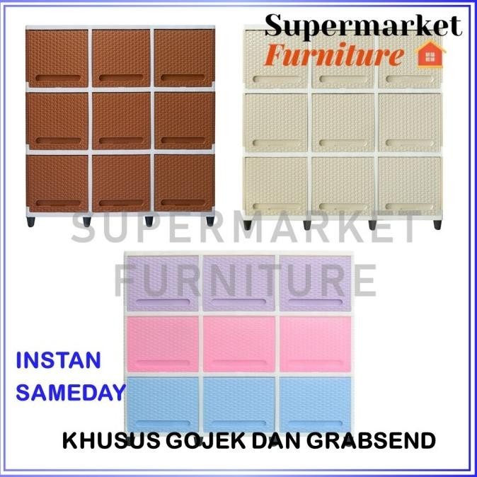 LEMARI PLASTIK CLUB TRIPLE FLIP 3 SUSUN