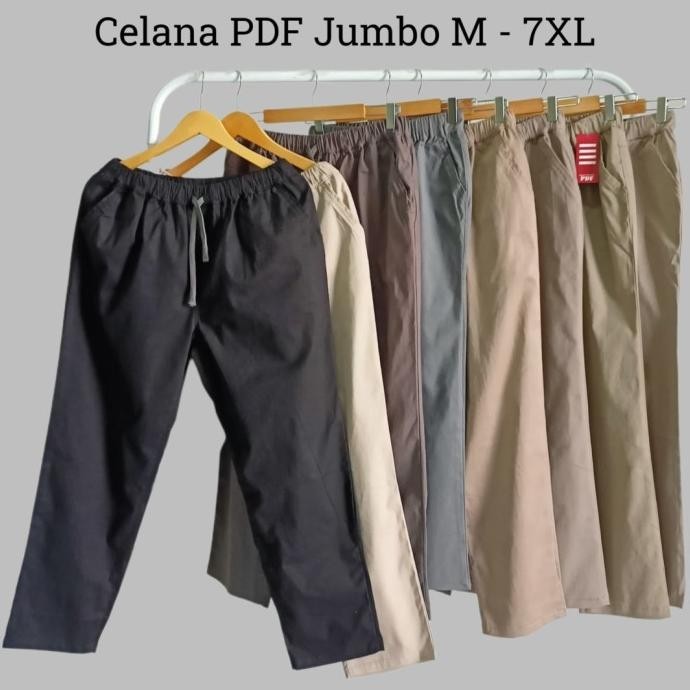 CELANA PDF PANJANG JUMBO M-XL PRIA/WANITA KATUN TWILL STRETCH TEBAL