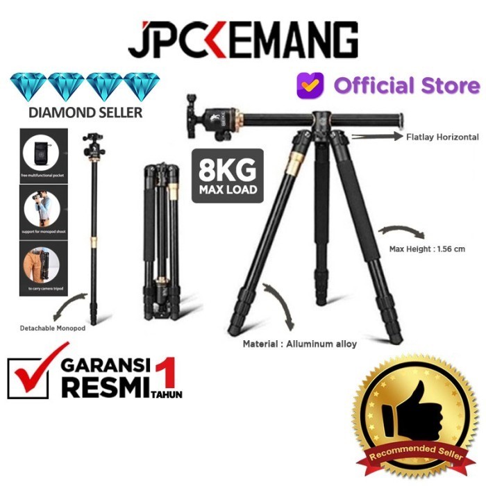 Beike QZSD Q999H Tripod Flatlay Horizontal Monopod Beike Q999 H RESMI