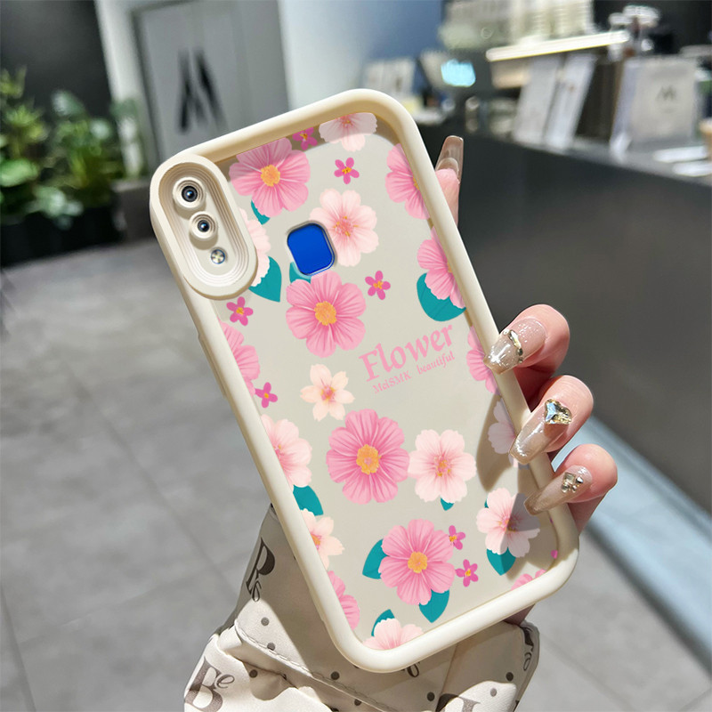 Casing Hp VIVO Y95 Y93 Y93s Y91 Y91i Case Casing lembut Softcase sarung HP casing ponsel motif bunga