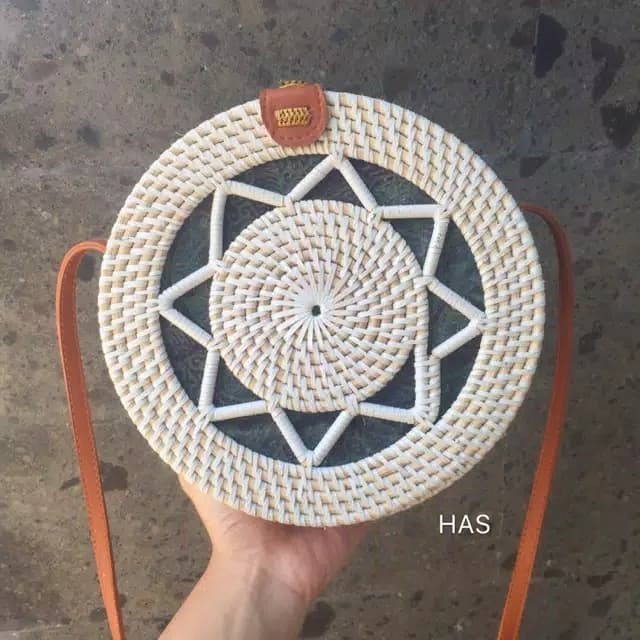*#*#*#] Tas Rotan Bulat Bintang Slempang Bali Murah Grosir Supplier