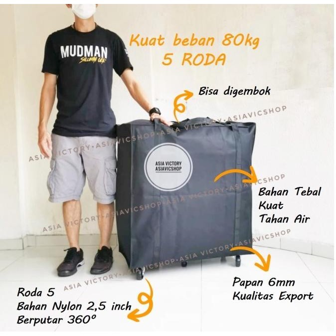 Tas Travel Troli Barang Belanja Roda 4 Kuat Besar Trolley Shopping Bag