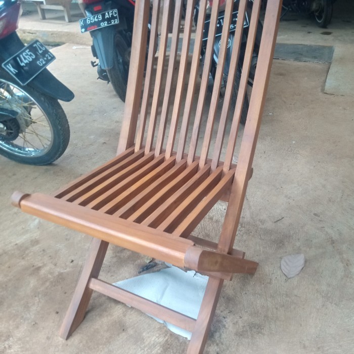 Kursi lipat folding chair kayu jati mebel jepara - Belum finising