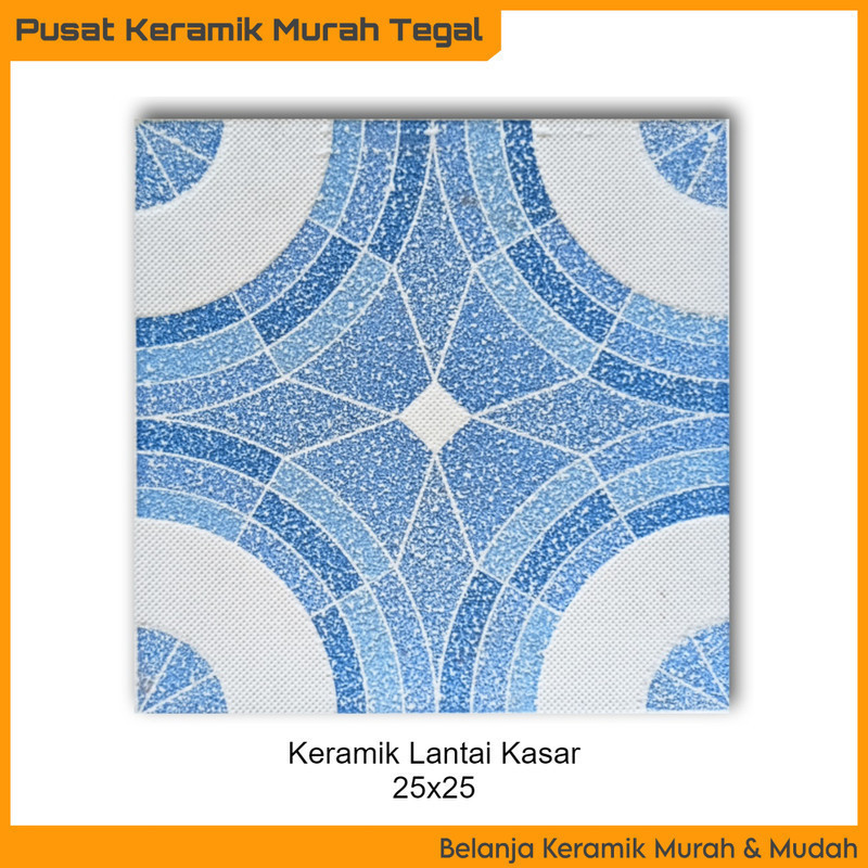 Keramik Lantai Kamar Mandi Kasar 25x25 Maroca Blue Motif Biru (Tegal Brebes Pemalang Slawi)