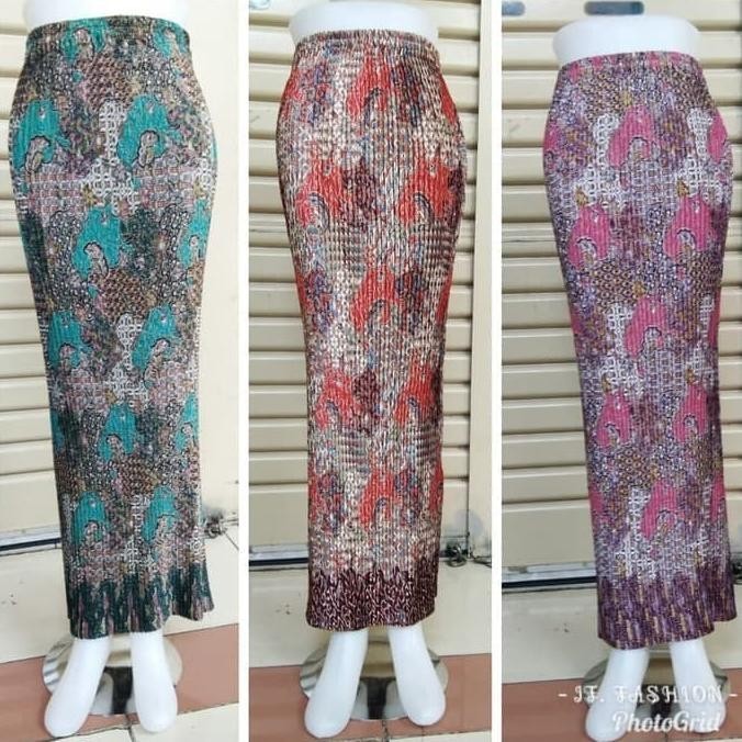 Rok Plisket Motif Mojang Tosca, Mojang Maroon, Dan Mojang Pink