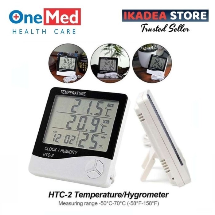 ONEMED HYGROMETER Thermometer Ruangan HTC2 Alat Ukur Suhu Digital