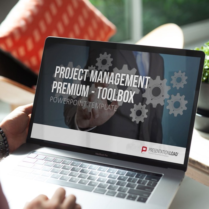 

PROJECT MANAGEMENT TOOLBOX Editable Powerpoint Template D2391