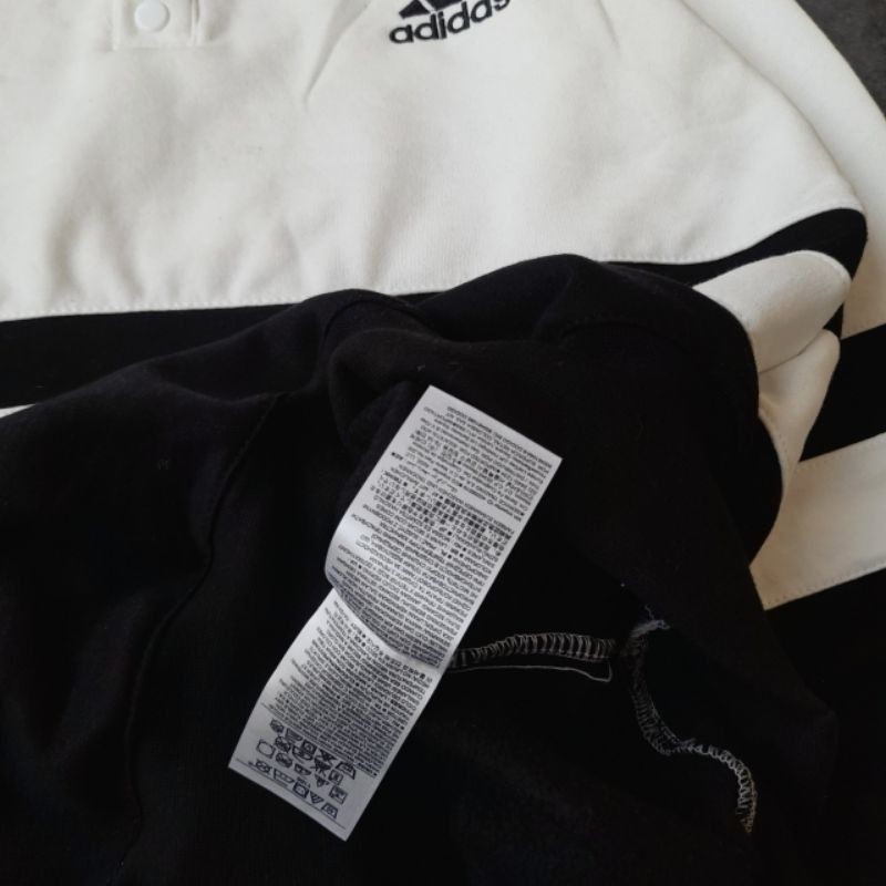 [NMDS COMPANY] PREMIUM CREWNECK RUGBY SWEATER JAKET ADIDAS VINTAGE HITAM FULLTAG & LABEL