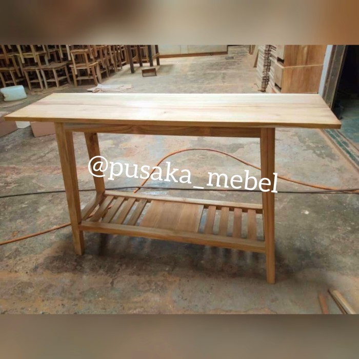 meja hias tembok, meja belajar minimalis, meja hias ruang tamu kayu