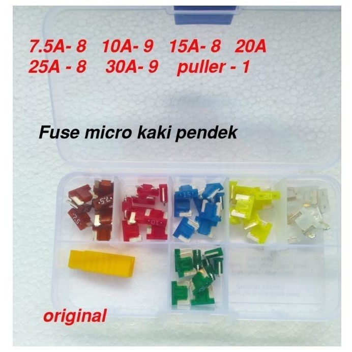 50 Fuse micro innova avanza kaki pendek sekring mobil original PEC
