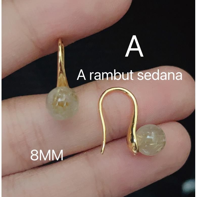 Hemat Promo anting batu rambut sedana dan giok lapis emas awet Terlaris