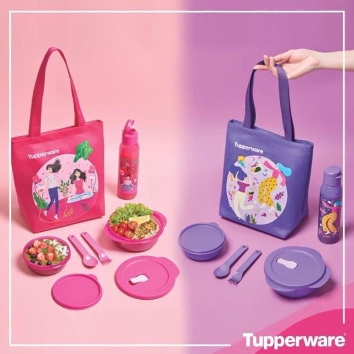 Tempat Makan Set Tupperware Lunch Box Set Botol Minum
