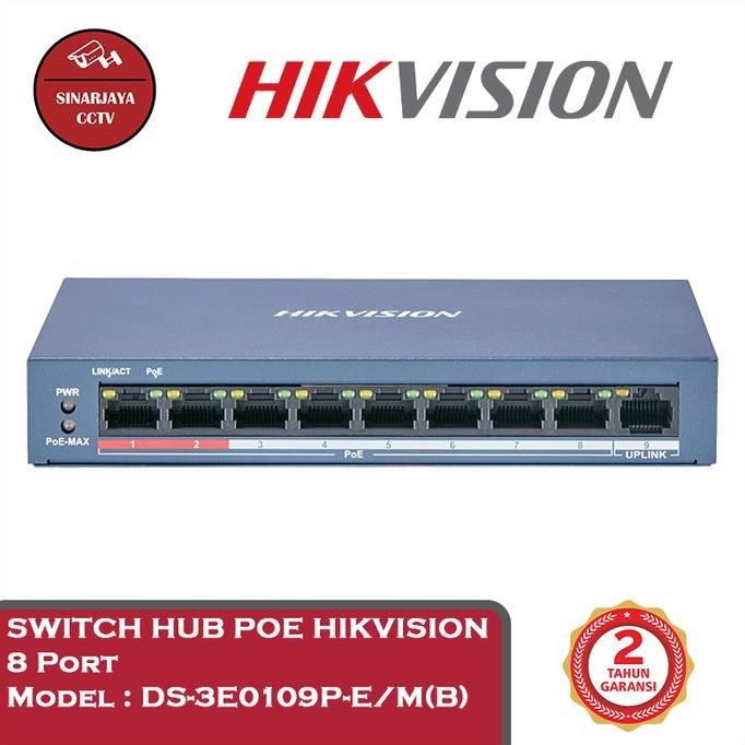 POE ETHERNET SWITCH HUB HIKVISION 8PORT