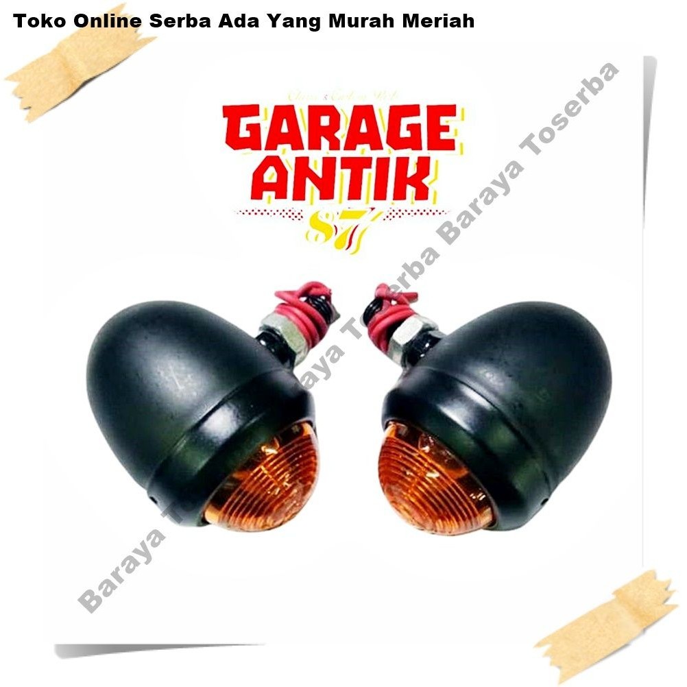 Sen Sein Bulat Model Acipi Besar Hitam Motor Universal Jadul Vintage