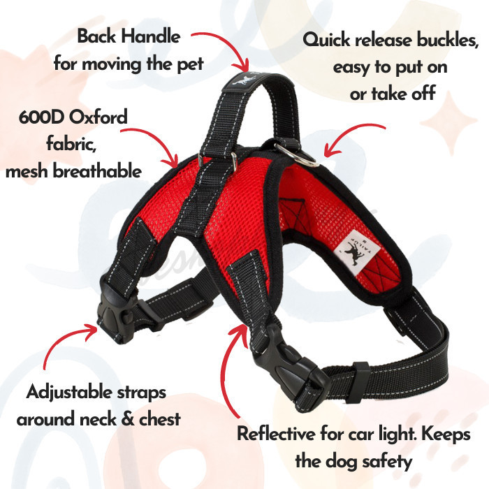 HARNESS ANJING DOG HARNESS TALI TUNTUN ANJING BESAR