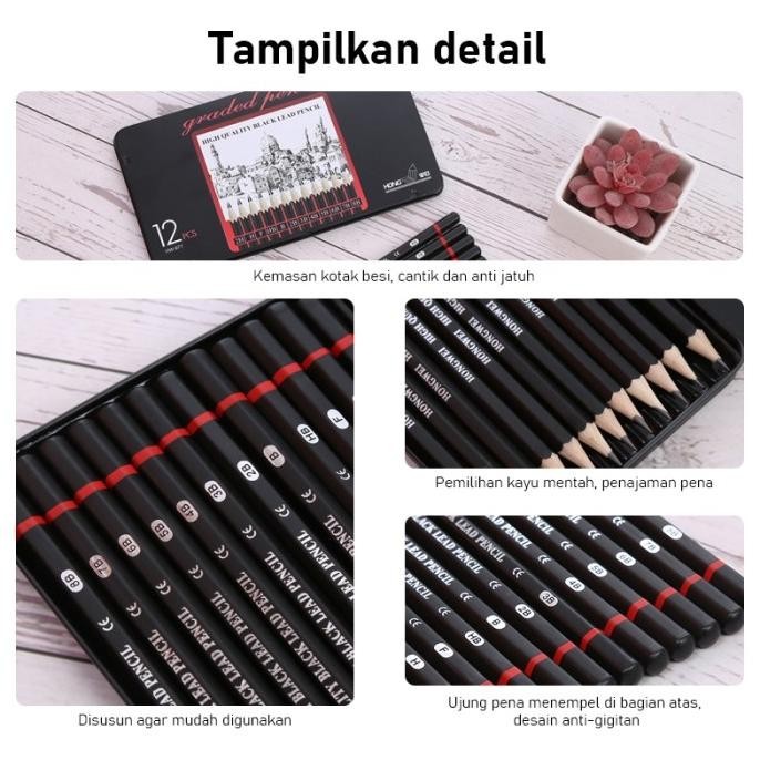 

Lengkap Charcoal Pencils Set/Pensil Gambar Sketsa 12 Pcs Set