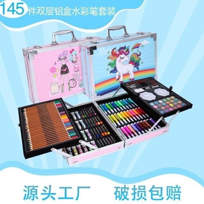 

Pensil Warna / Set Alat Gambar Anak / Alat Lukis Koper Box Crayon