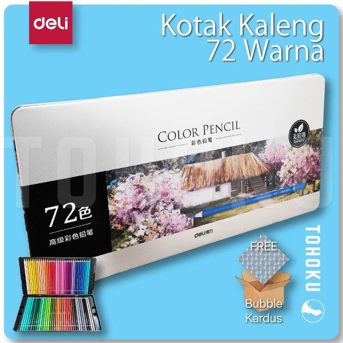 

(Pack Aman) Kotak Kaleng 72 Pensil Warna Classic - Deli