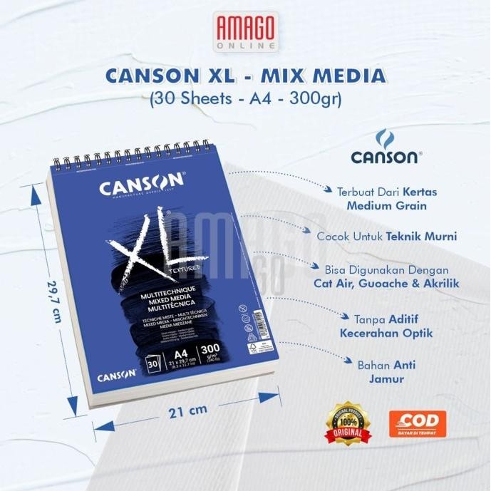 

Canson Xl - Mix Media - 30 Sheets - A4 - 300G (Album) 200807215