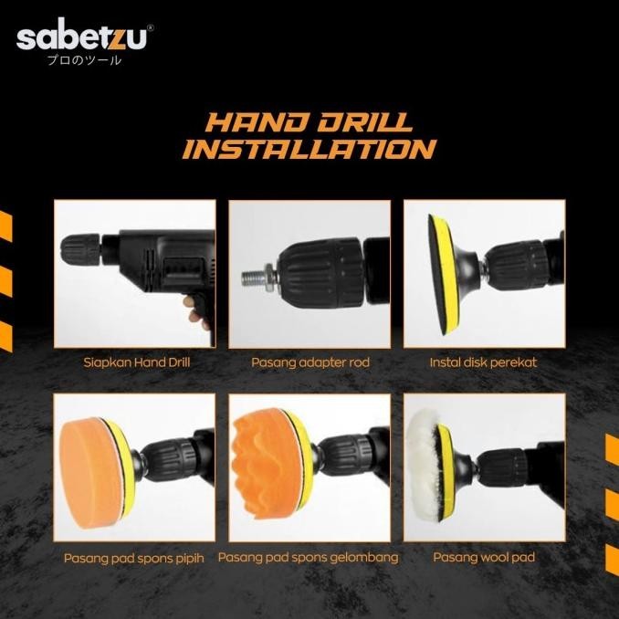 Beli 1 Gratis 1 Busa Poles 3 Inch Set 12Pcs Sponge Polishing Set Spon Pad Set Sabetzu Asli