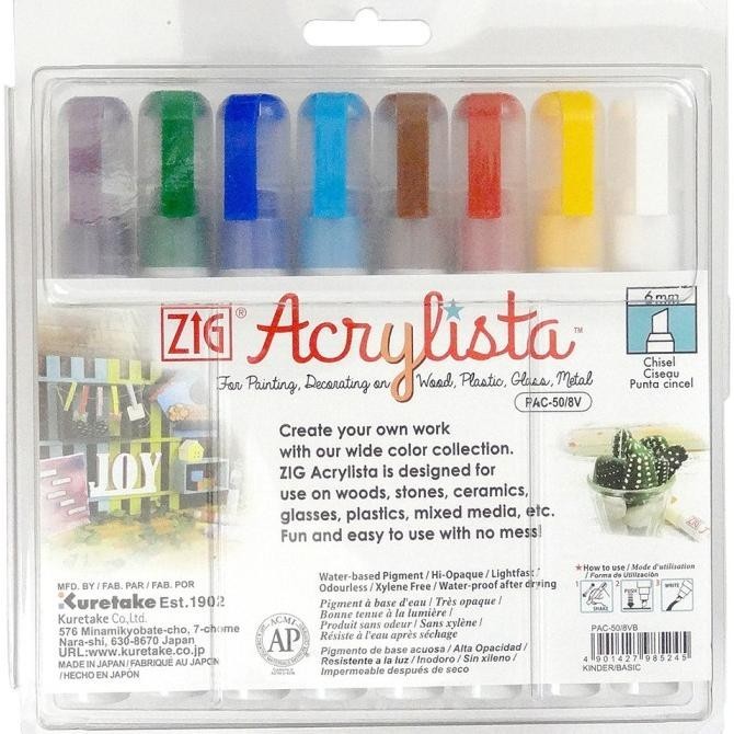 

Zig Kuretake Acrylista Chisel 8 Color Set Pac-50/8