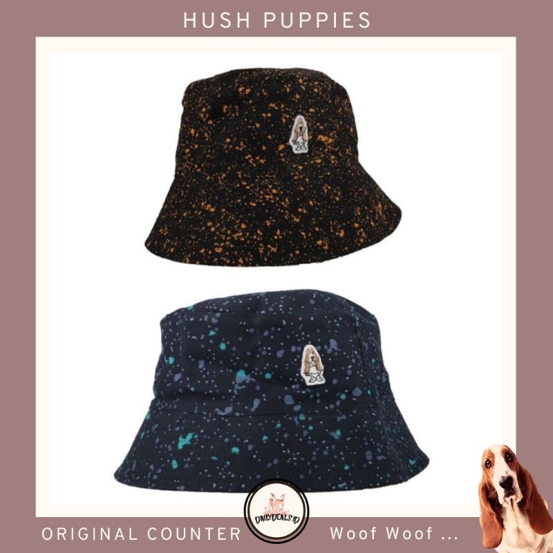 [READY] HUSH PUPPIES Bucket Hat Adler Twix Navy Mustard TOPI ORIGINAL COUNTER PROMO BEST SELLER