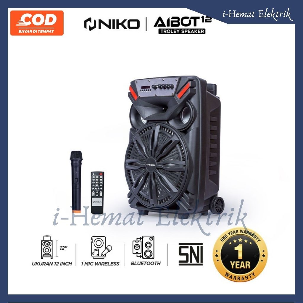 Speaker Trolley Speaker Troli Speaker TV Speaker ukuran Besar 12in dan 15in Niko Slank AIBOT 12 / 15