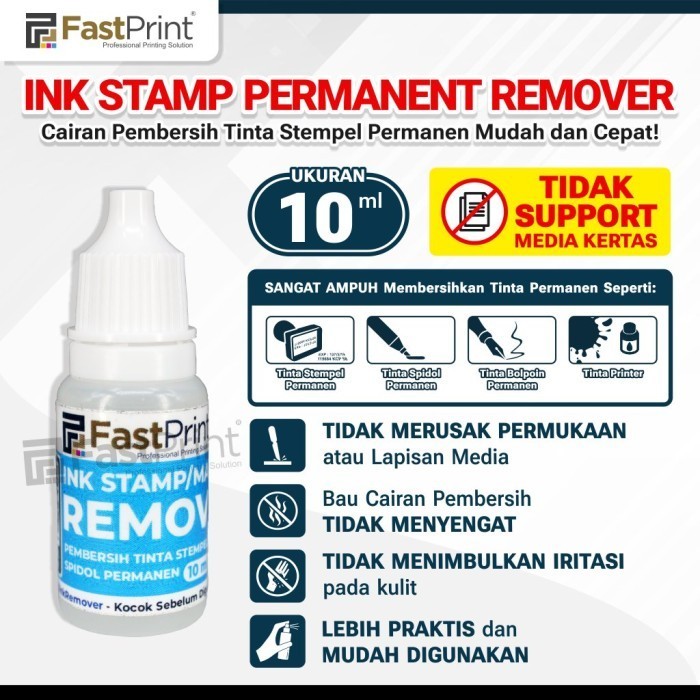 

Terlaris Fast Print Cairan Penghapus Pembersih Tinta Stempel Permanen 10 ML SALE