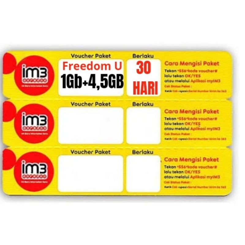 VOUCHER INDOSAT 1GB UNLIMITED FUP 5,5GB 30HARI (JATENG & YOGYAKARYA)