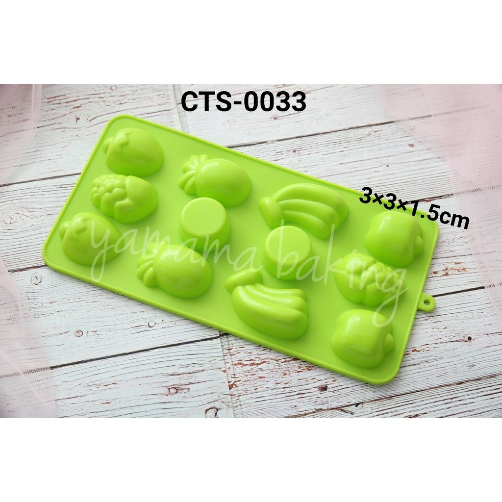 CTS-0033 Cetakan silikon coklat puding buah anggur pisang nanas apel (Cetakan silikon)