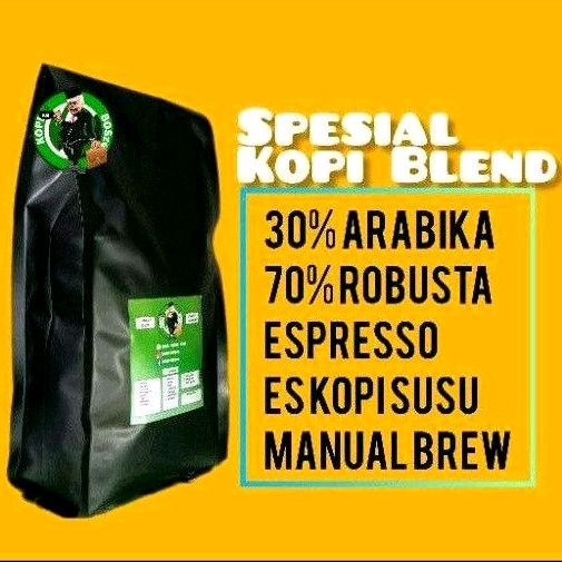 

Kopi Blend HouseBlend 30% Arabika 70% Robusta Espresso Kopi Susu 500Gram/1Kg Biji/Bubuk Premium Terlaris, Termurah