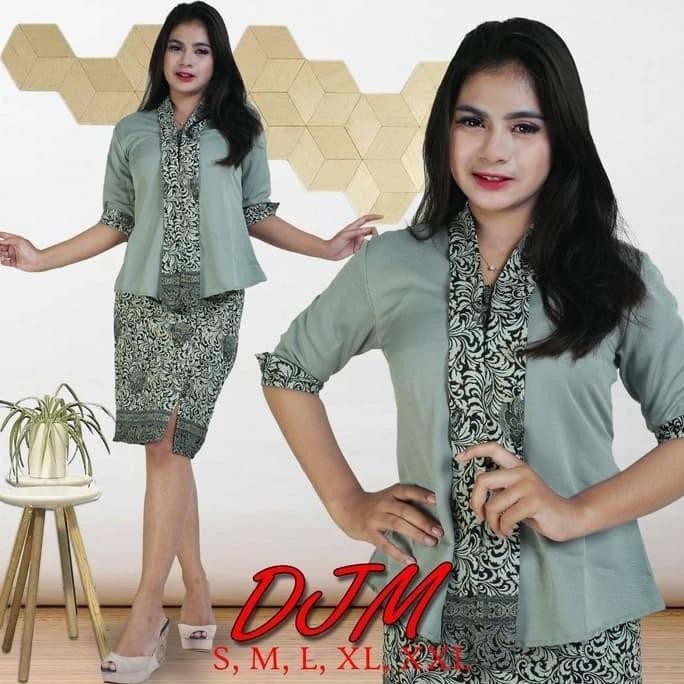 stelan kebaya pendek nirwana blouse kombi rok batik