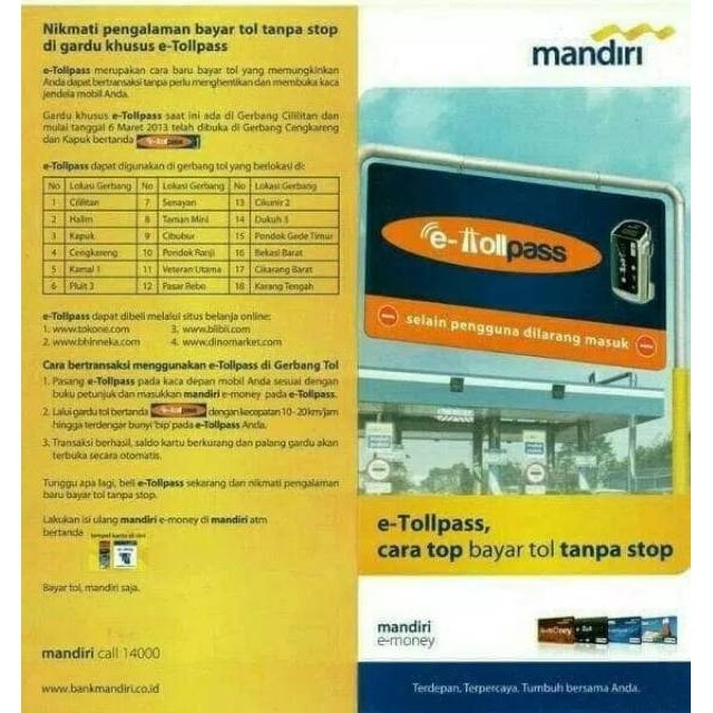 Mandiri on Board unit(OBU) E-TOLL PASS