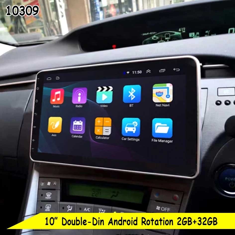 TV Mobil Android 2 Din 10 Inch 2GB+32GB Layar Rotasi Head Unit Tape Mobil