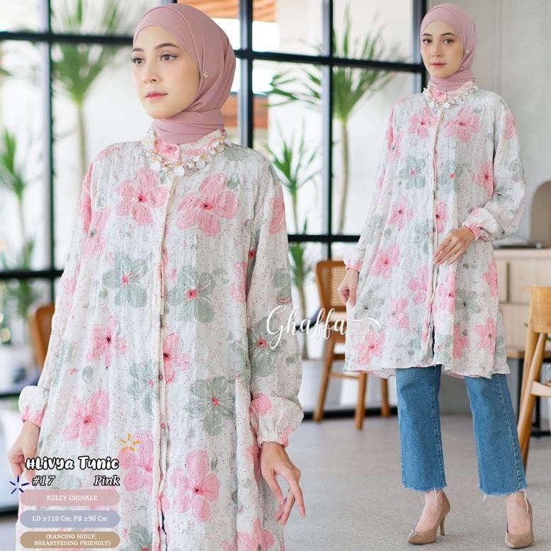 Promo Atasan Long Tunik Crinkel Motif / Sipia Tunik Original / Long Tunik Wanita/ Sipia Tunik Jumbo 