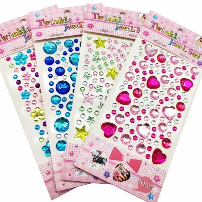 

OLH - Stiker 3D Timbul Bintang Bunga Sticker Manik Aksesories Tempelan Mote TERLARIS